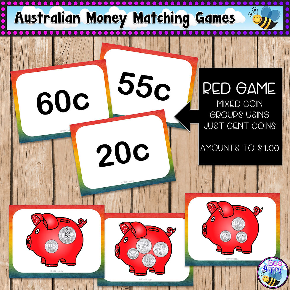 Thumbnail: Australian Curriculum Money Bundle Money Matching Games Amounts to $1