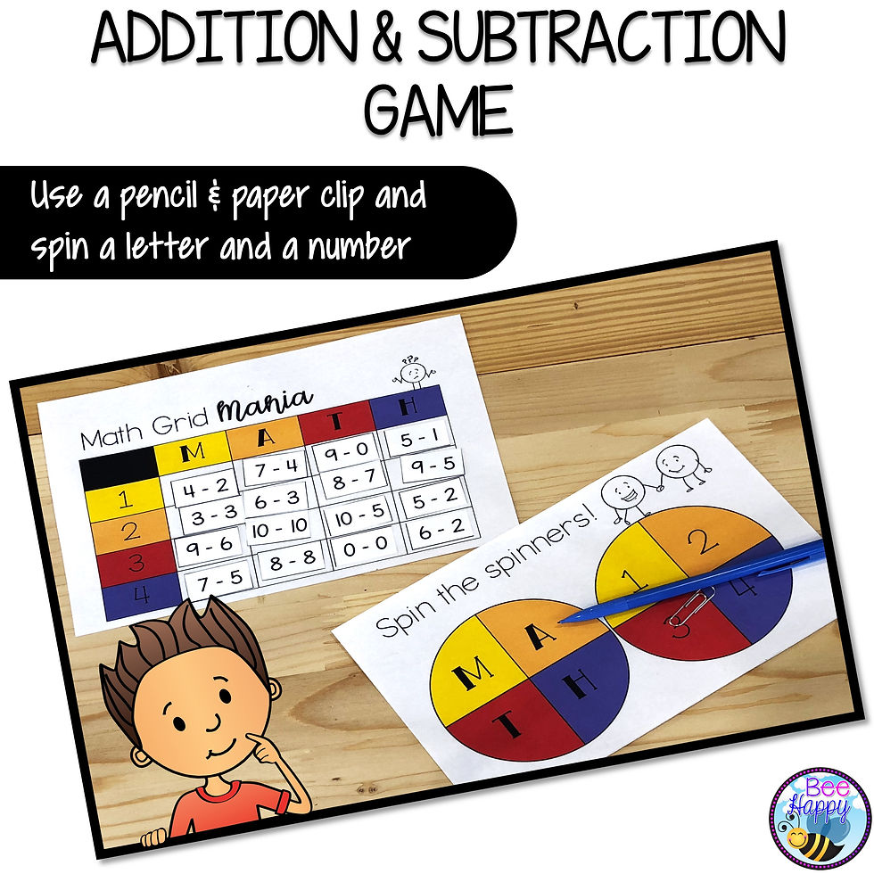 Thumbnail: Basic Facts Addition and Subtraction Game How to Play