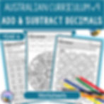 Australian Curriculum v9 Year 6 Adding and Subtracting Decimals Worksheets Cover