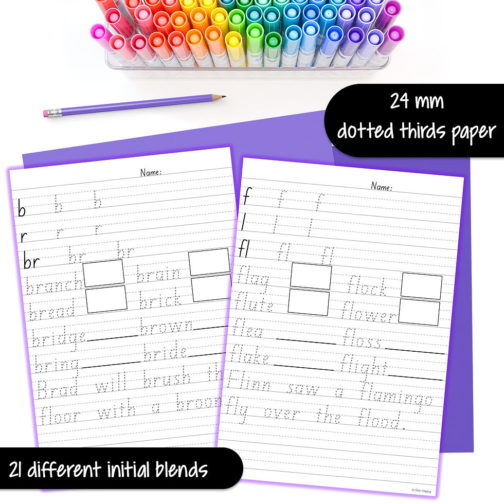 Thumbnail: Australian Handwriting Practice Beginning Blends Worksheets 1
