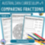 Australian Curriculum v9 Year 6 Comparing Fractions Worksheets Cover