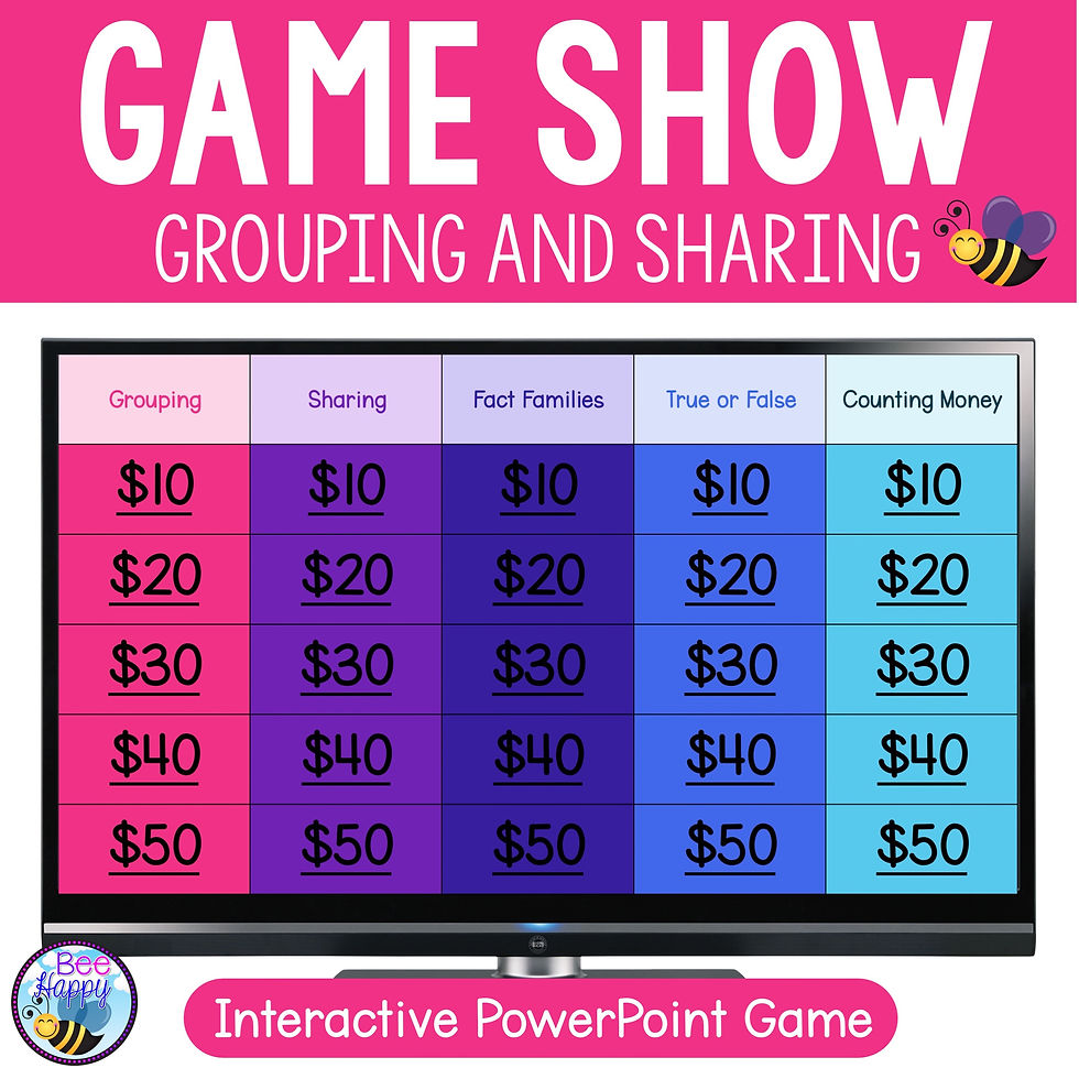 Year 1 Maths Grouping and Sharing Digital Game Show Cover