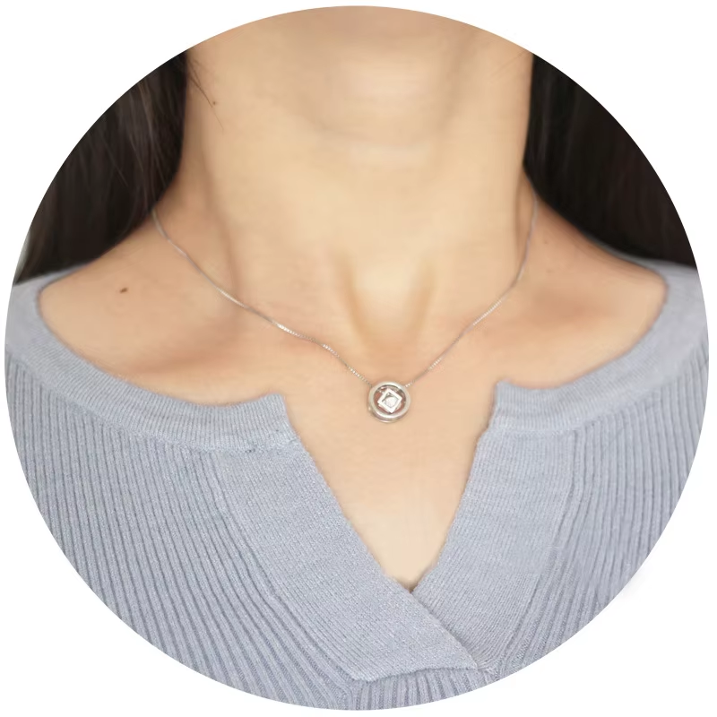 Miniatura: Wholesale Silver Color Necklaces Zirconia Cube Pendants&Necklaces Jewelry Collar