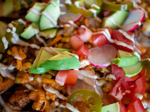 Chicken & Sausage Chipotle Corn Potato Nachos