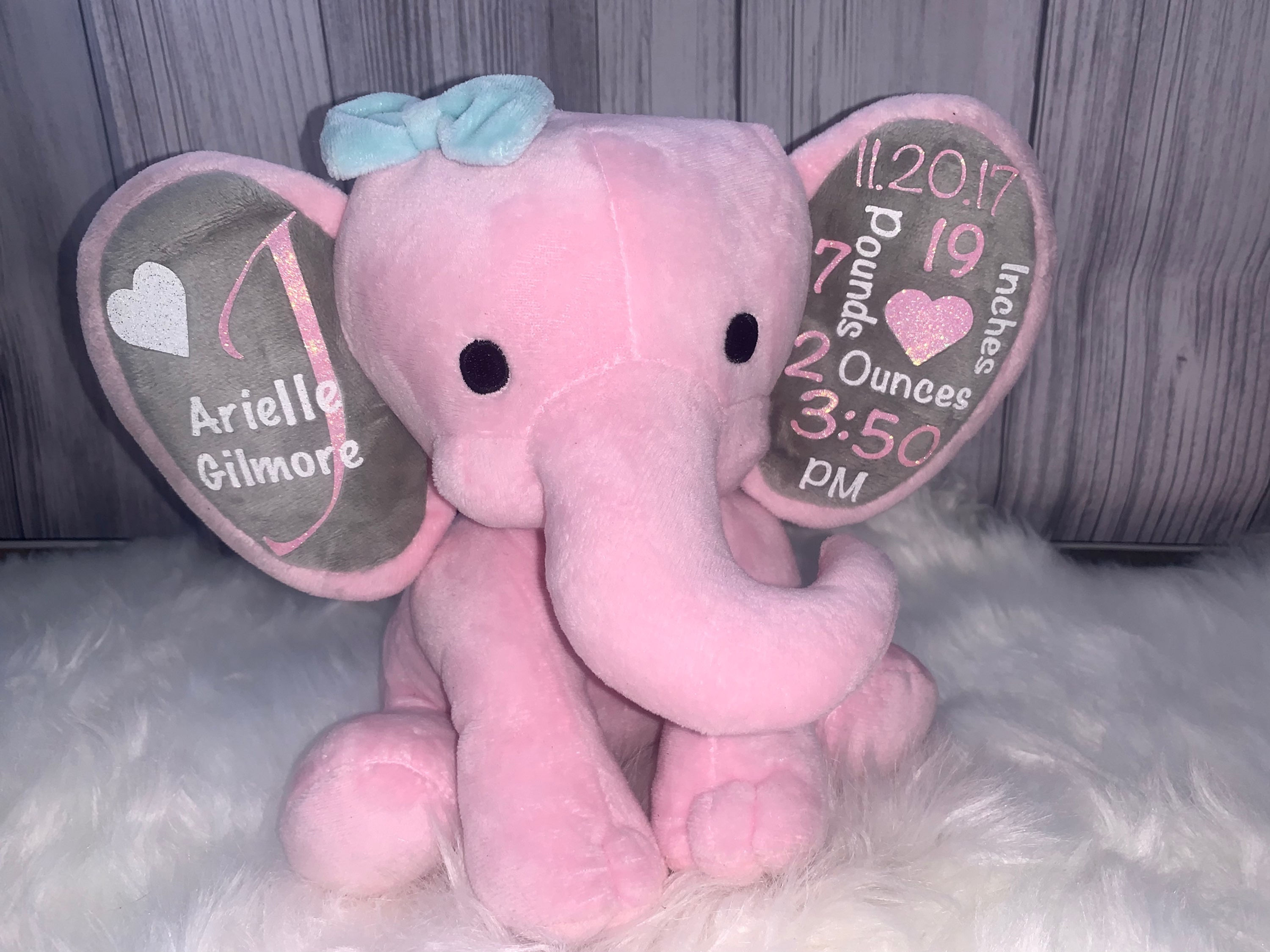 Personalized Elephant Birth Stats Keepsake for Baby Boy or Baby Girl, Baby Gift,