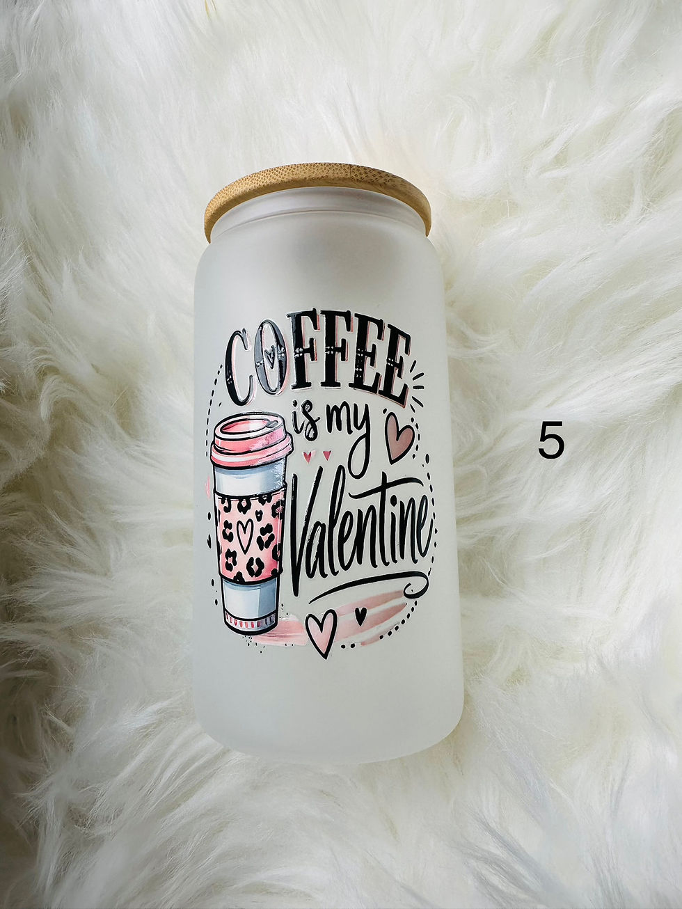 Thumbnail: Customized Coffee Frosted Glass Bottle With Bamboo Lid & Glass Straw 