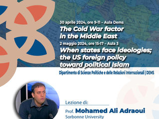 Seminario "When states face ideologies. The US foreign policy toward political Islam"