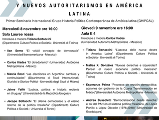 Seminario internazionale del Grupo Historia Politica Contemporanea Latinoamericana (GHIPCAL)