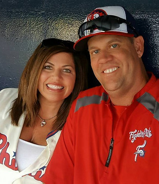 Steve Schrenk with wife Jennefer Schrenk Pitching Coach Pro