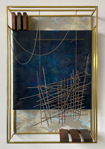 abstract art encaustic sculpture assemblage mixed media