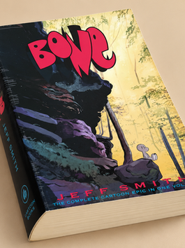Volumen integral de Bone, cómic en blanco y negro de Jeff Smith, en su edición original en inglés.