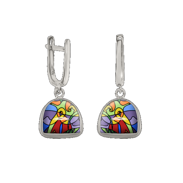 Серьги Полнолуние. Роспись 450