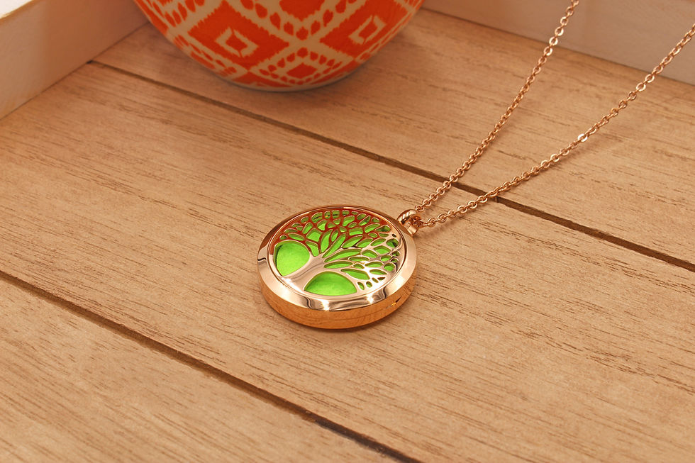Thumbnail: Tree of Life Diffuser Necklace (Rose Gold)