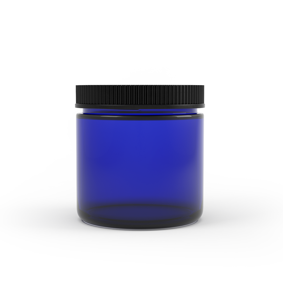 4oz Cobalt Glass Jar Front View