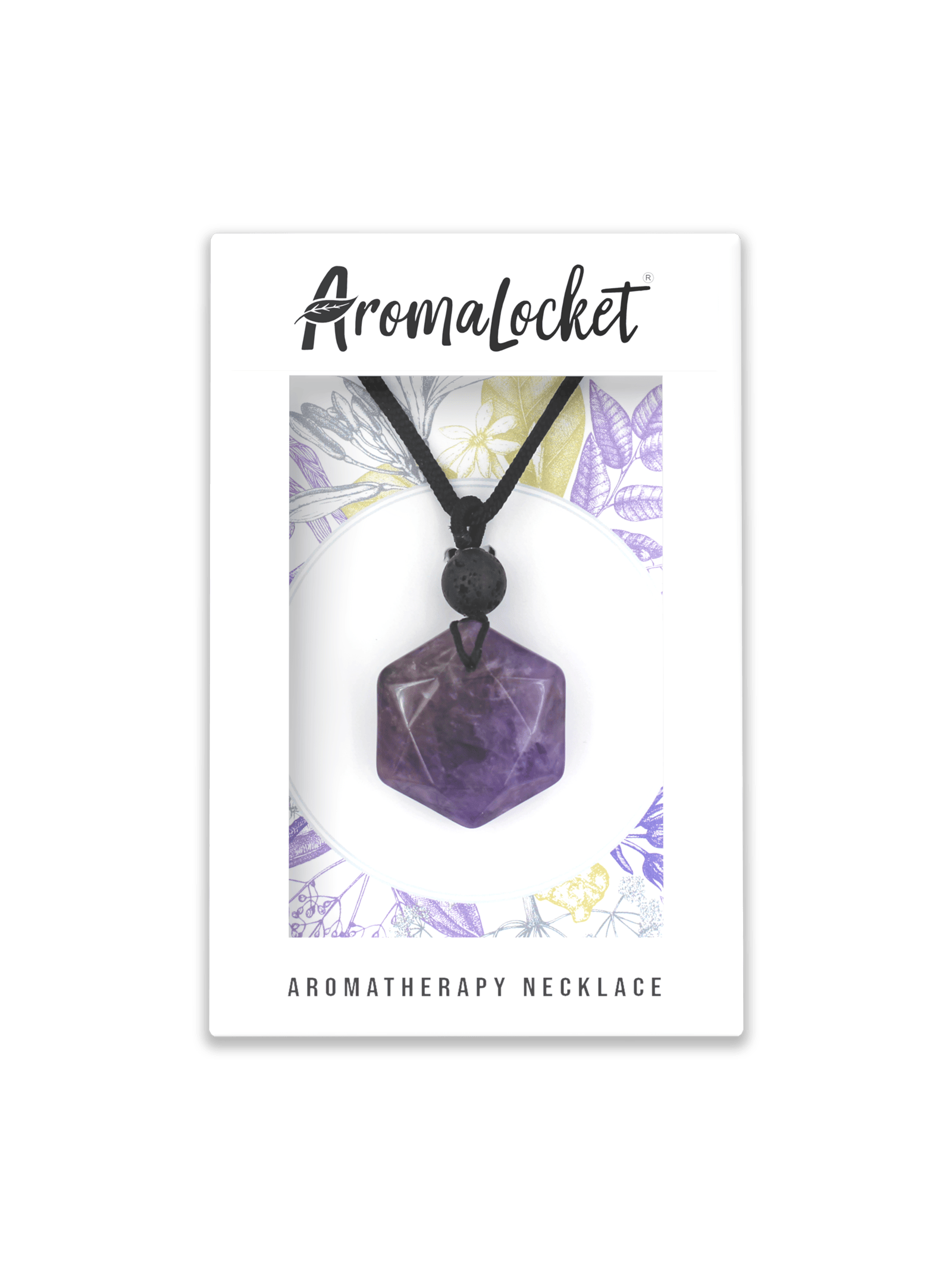Amethyst Crystal & Lava Stone Diffuser Necklace