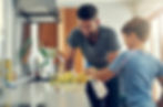 cleaning counter top with essential oil cleaner