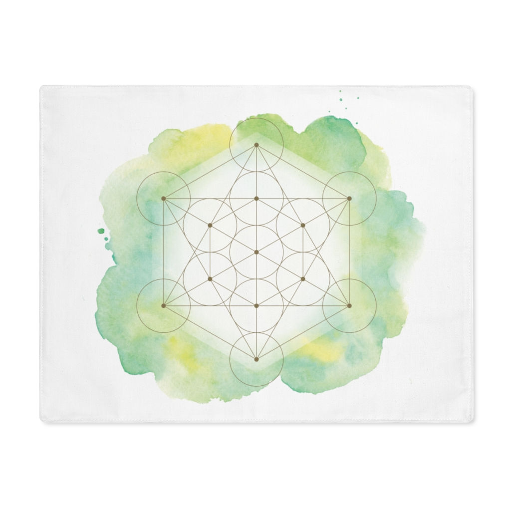 Metatron's Cube - cotton crystal grid cloth for manifesting - Sacred Geometry