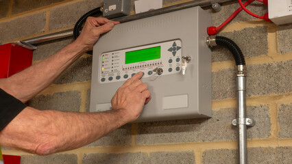 Shot of Fire Alarm Control Panel
