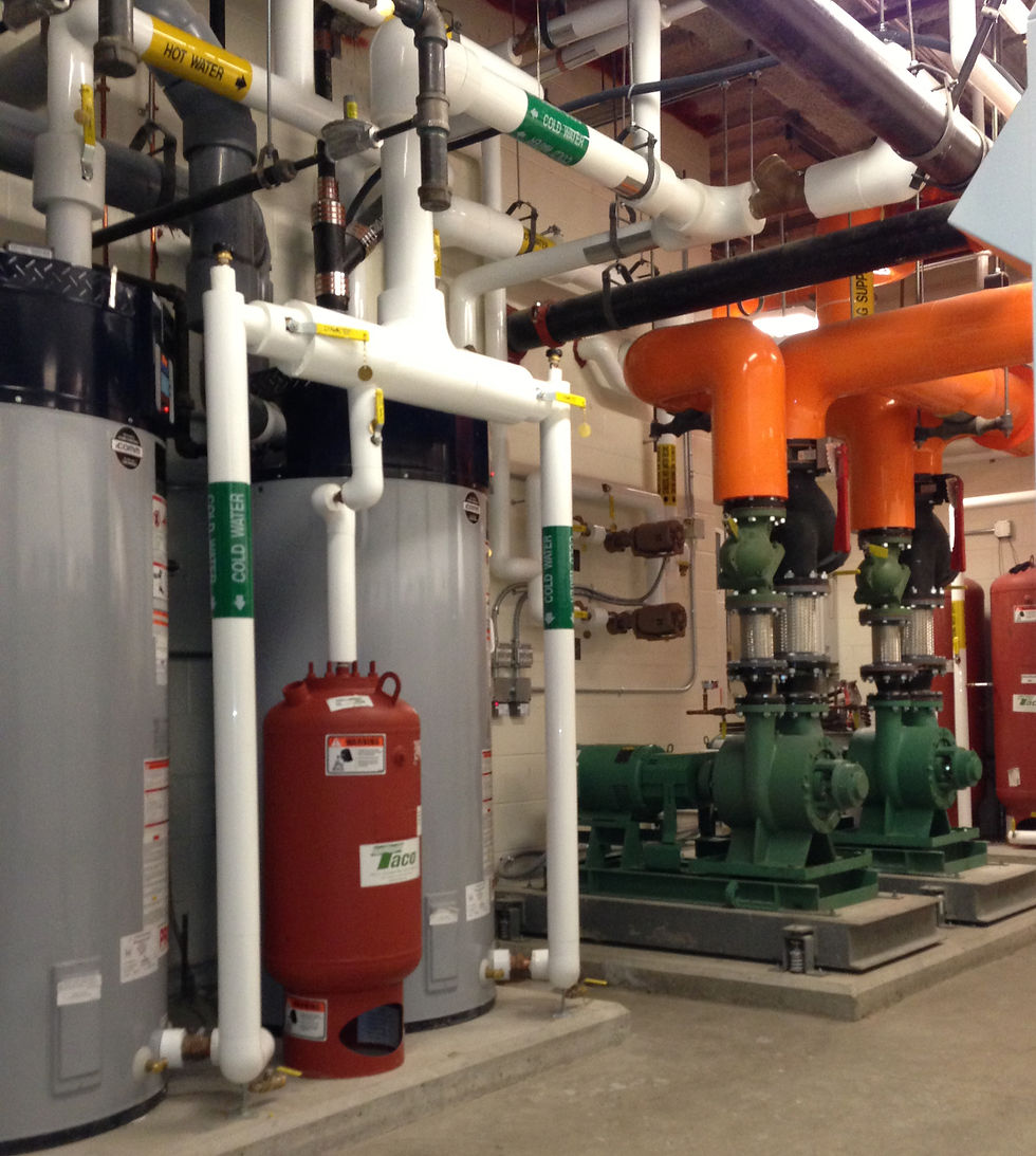 Hot water pipes