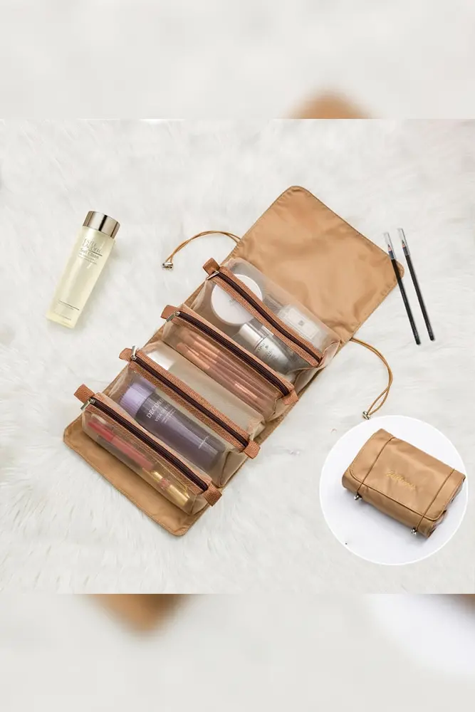 Foldable Mesh Travel Cosmetic Bag