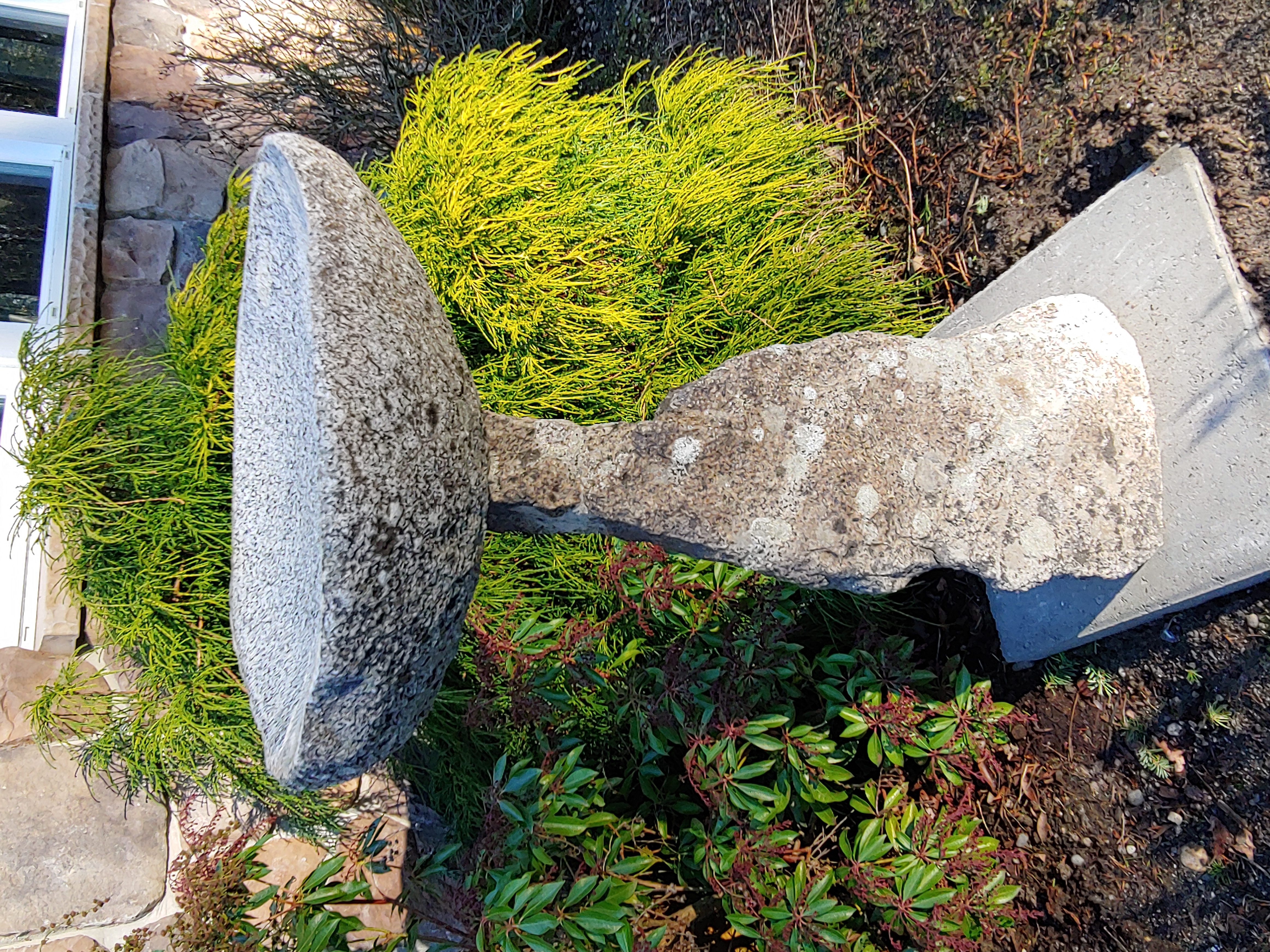 Weathered Granite Bird Bath