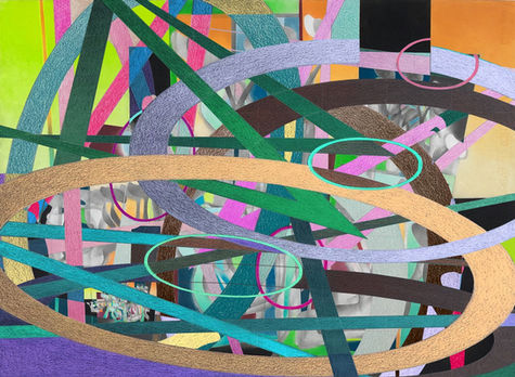 colorful abstract with lines and curves