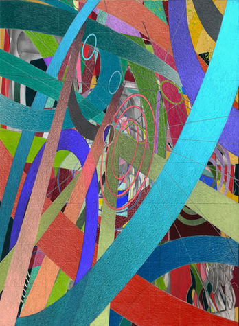 colorful abstract with lines and curves