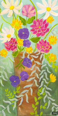 pink, purple, yellow, white, flowers