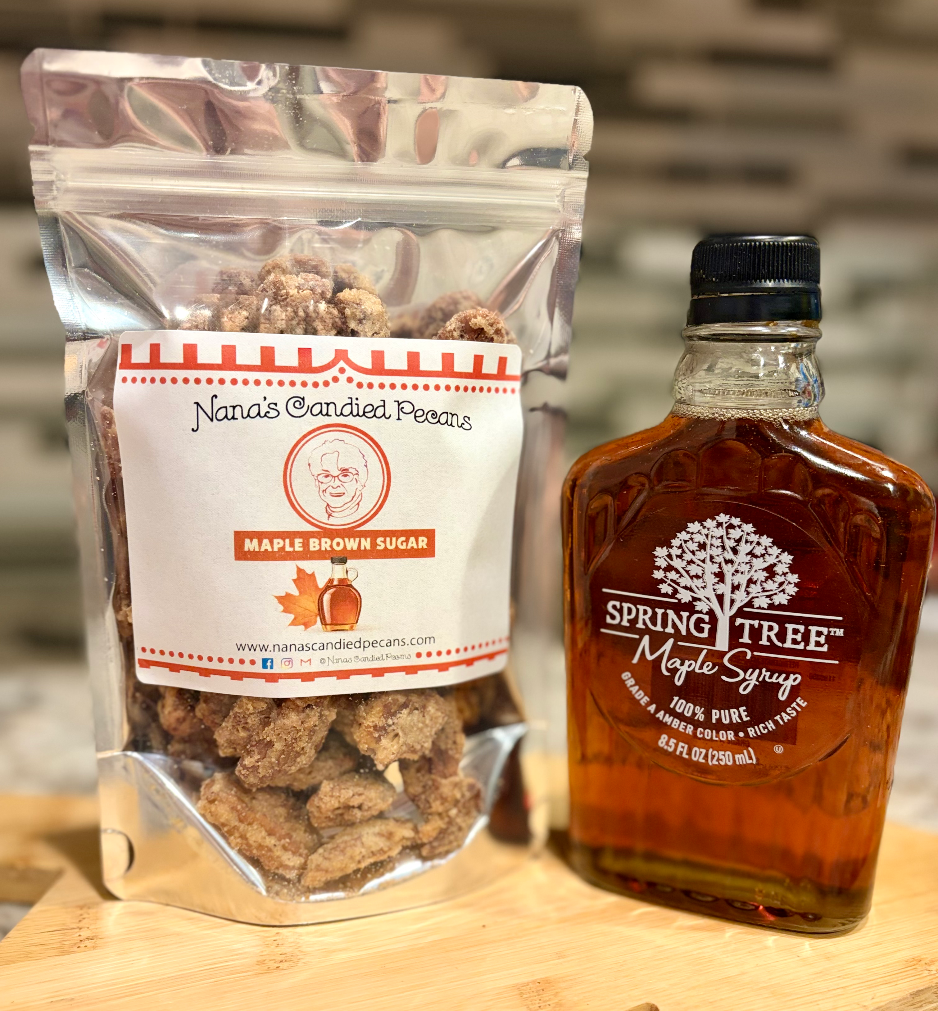 Maple Brown Sugar Candied Pecans 