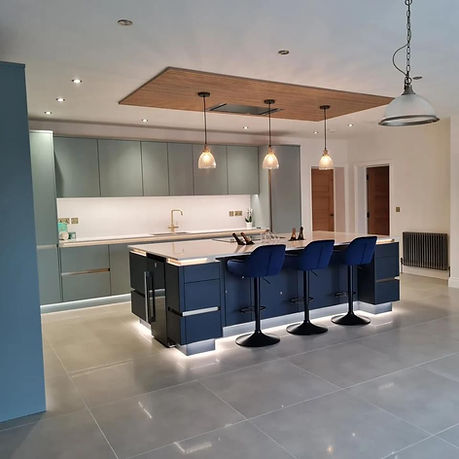 handmade kitchen island with lights UK