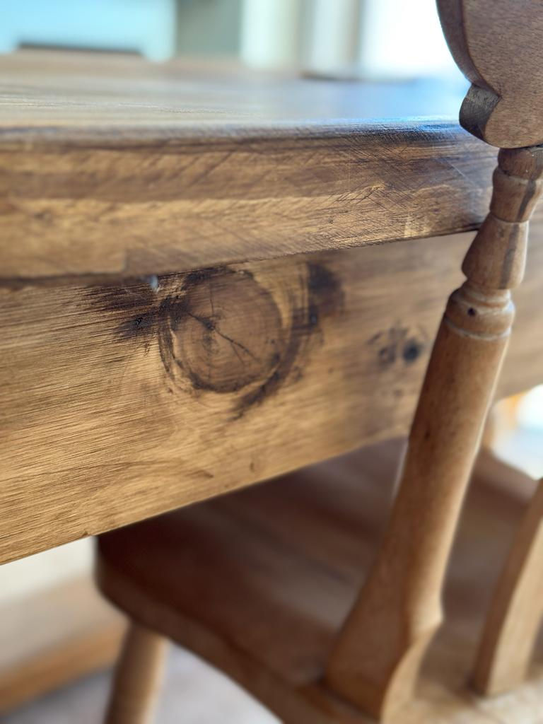 Thumbnail: Handmade Rustic Country Farmhouse Table Reclaimed Pine close up of top