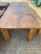 Handmade Square Leg Reclaimed Rustic Dining Table top view