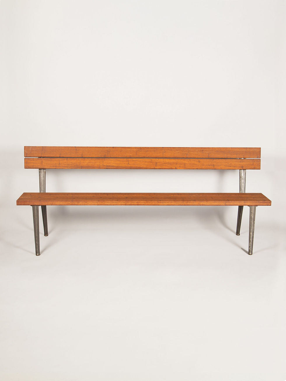 Thumbnail: Handmade Garden Bench with Cast Iron Legs front view no background