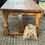 Thumbnail: End view of a new handmade reclaimed pine refectory table