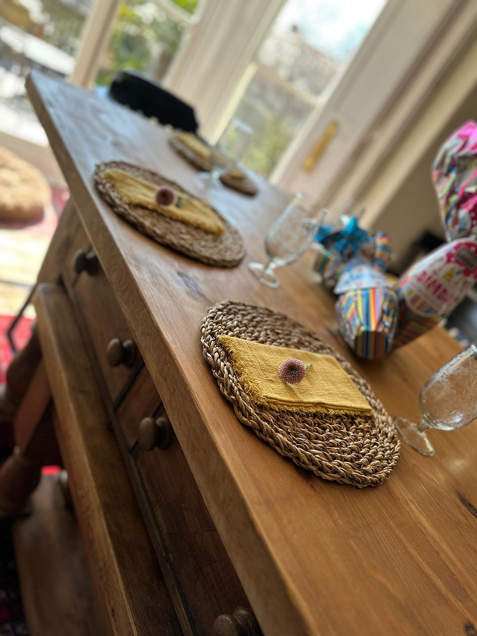 Thumbnail: Handmade reclaimed pine kitchen island with drawers end view