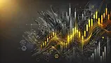 DALL·E 2024-06-19 23.38.09 - A trading background with a dark grey backdrop and a yellow c