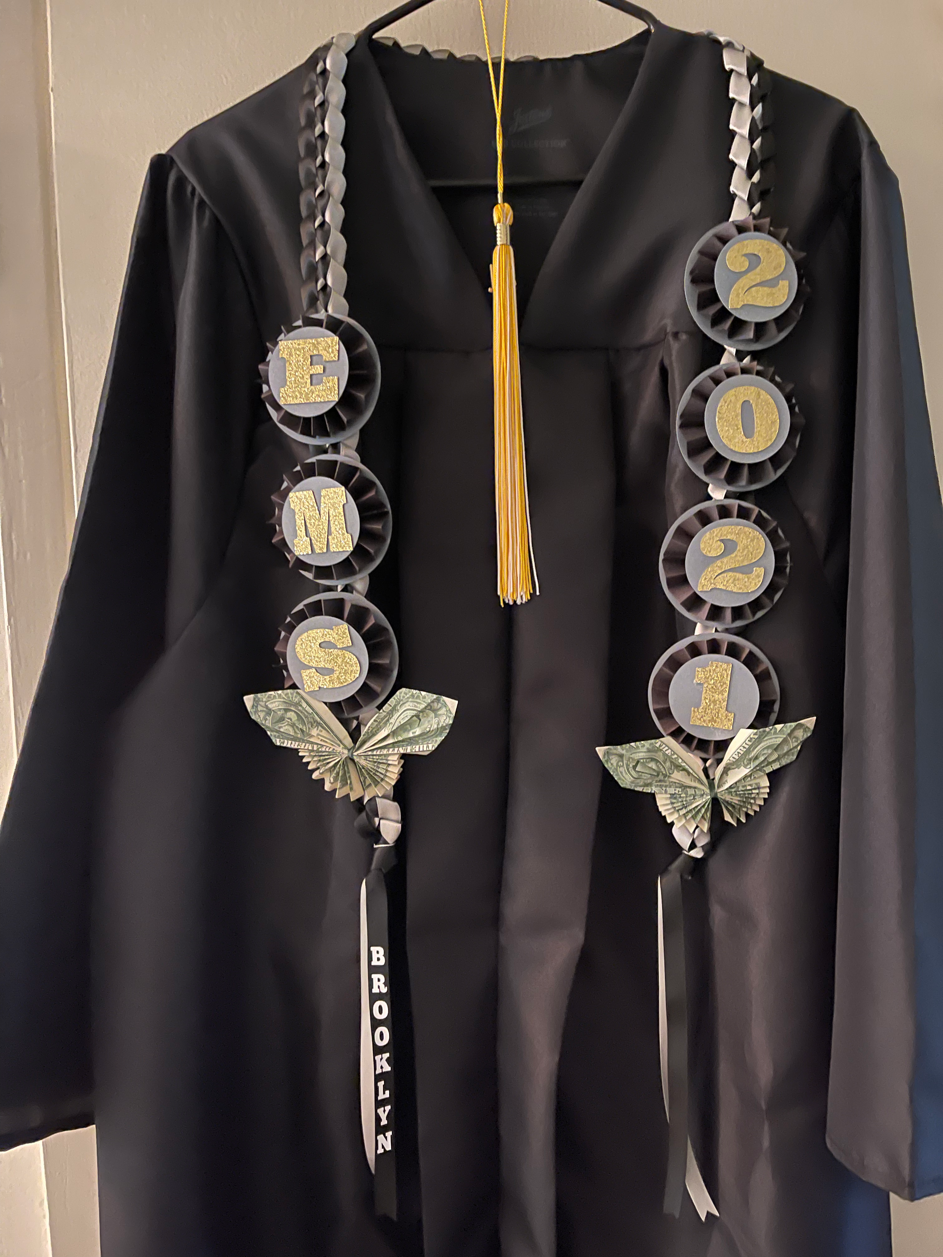 Graduation Lei with Money Butterflies