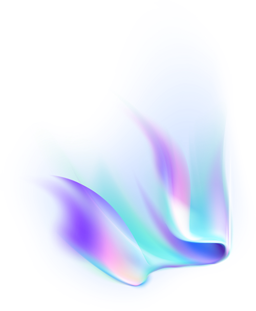 An abstract, fluid-like shape with vibrant gradients of blue, purple, pink, and teal