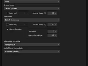 Image showing the setting of the silence detection feature in XSplit