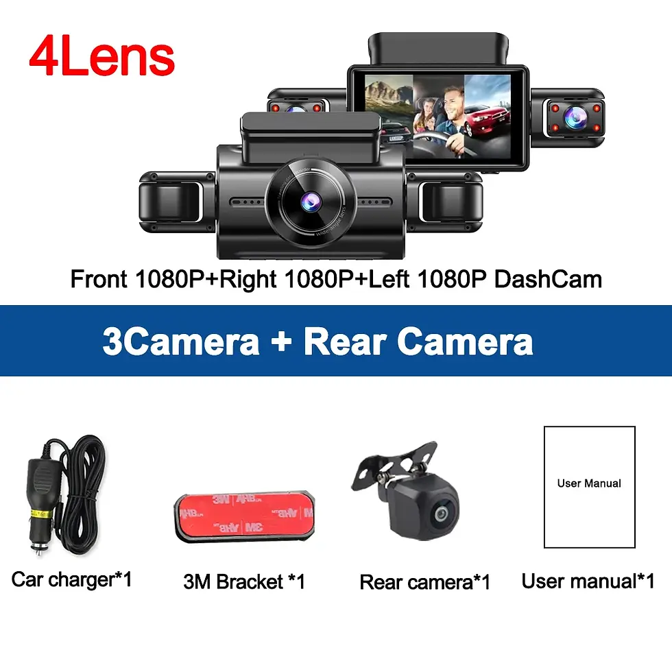Thumbnail: 3/4 Channels 360° DashCam for Car Video Recorder 1080P Car DVR