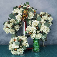 Roses and rose buds made out of the US Constitution printed on parchment and Spider-Man Comics