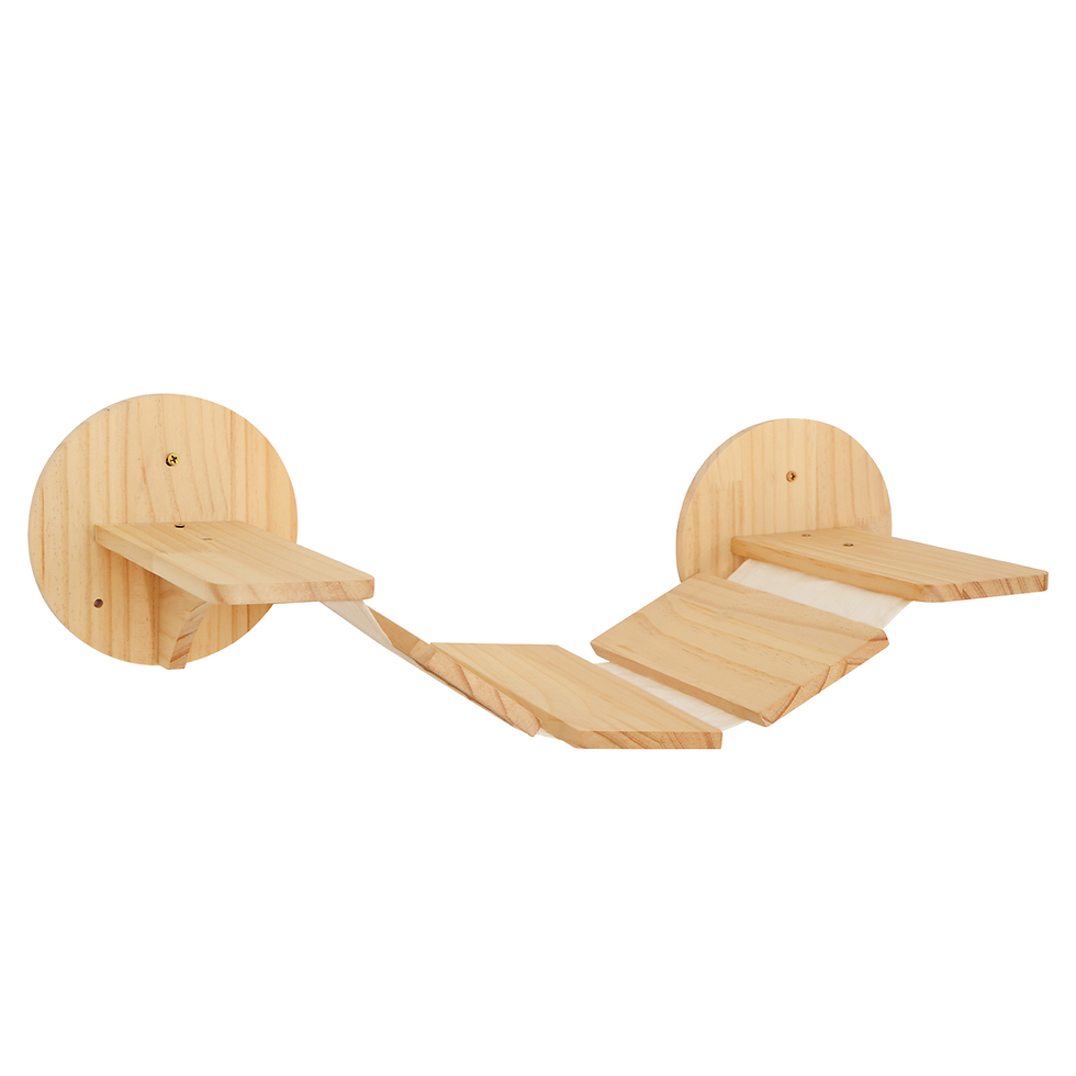 Thumbnail: Wall Mount Cat Furniture Natural Wood Floating Cat Shelves Indoor Kitten Climbin
