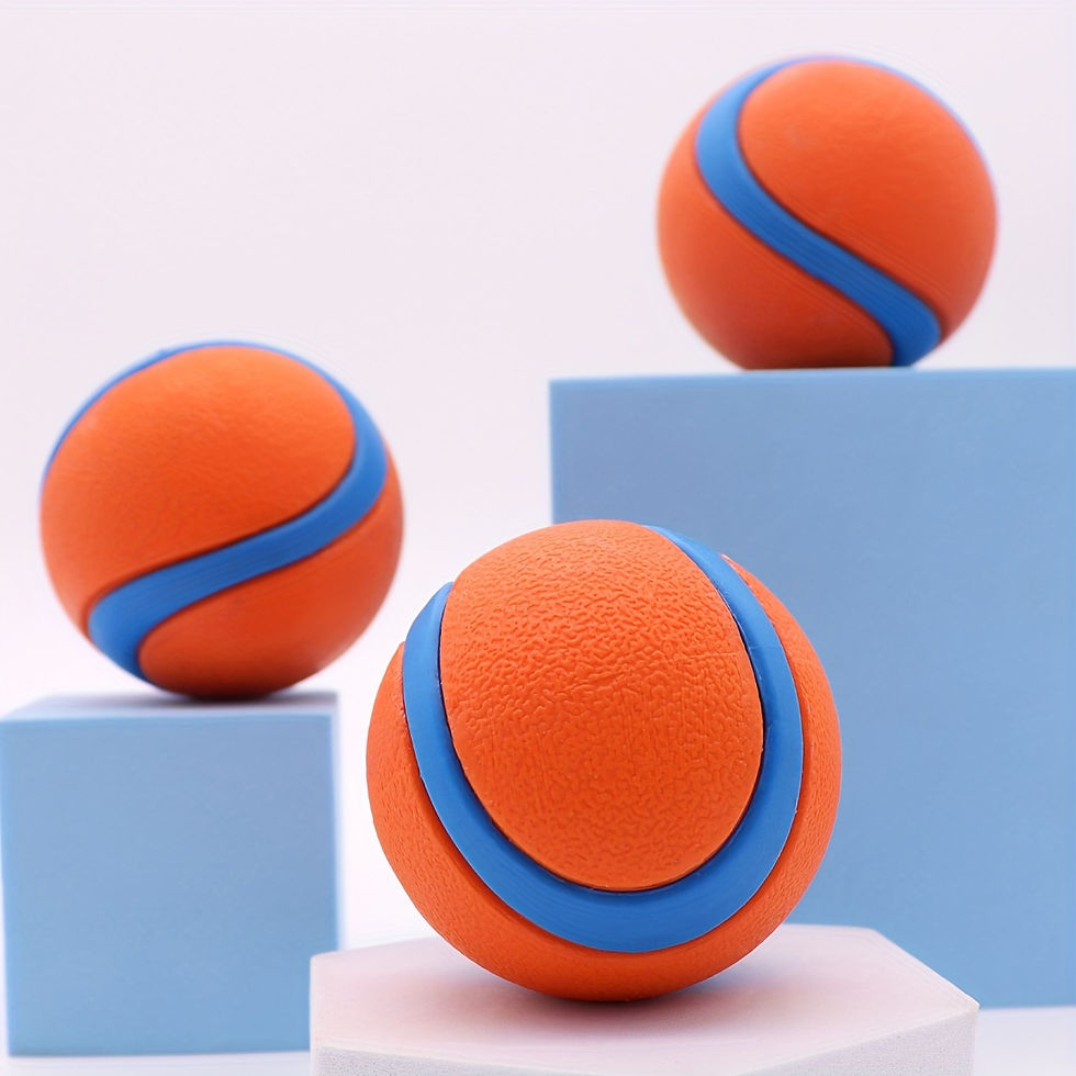 Thumbnail: Durable Silicone Dog Chew Ball - Interactive Pet Toy for Medium Breeds, Teeth Cl