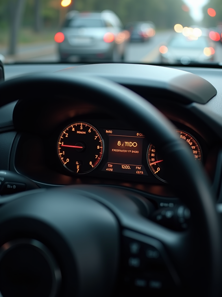A clean car dashboard showing service maintenance reminders being reset.