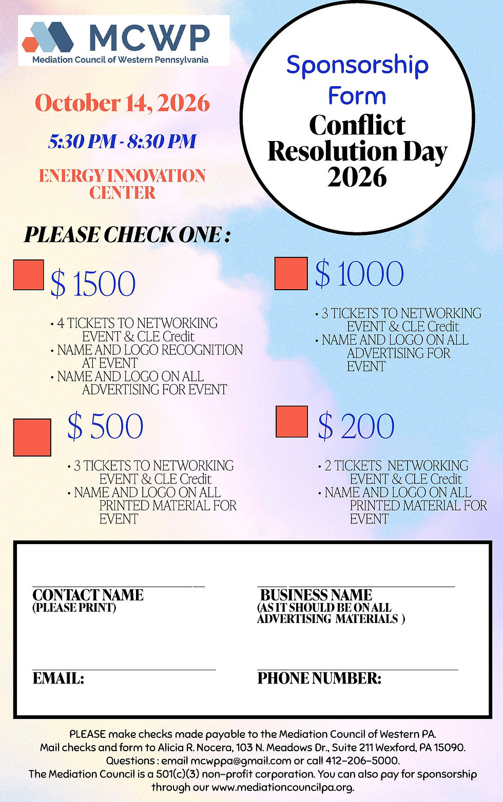 Conflict Resolution Day Sponsorship