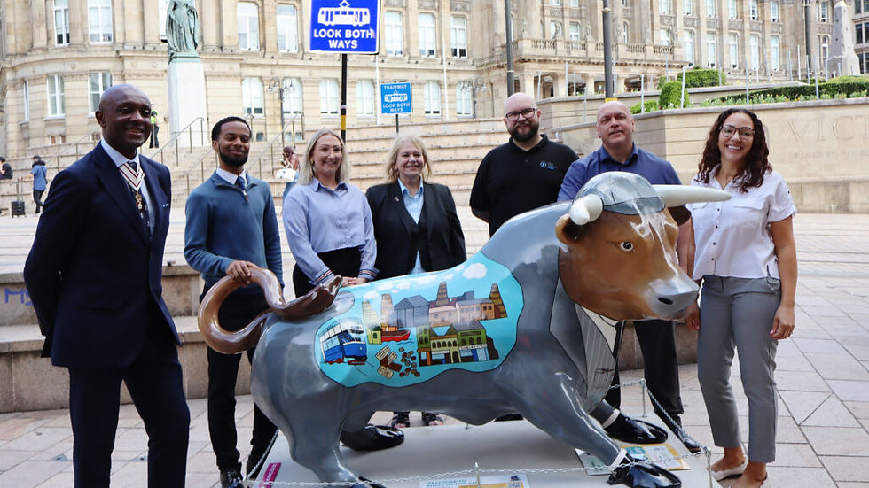 West Midlands Metro’s sponsored sculpture “The Brummie Blinder”