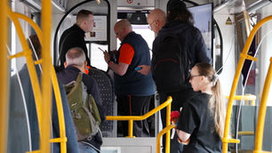 Tram 16 - event goers tour the donated Tram 16 - a former West Midlands Metro tram - at a 'Family Day' event held at BCIMO