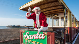 Santa on Board the Volks Electric Railway