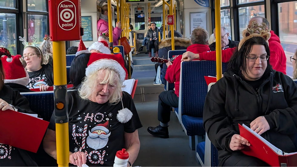 Supertram brought seasonal cheer to customers over the weekend as the community choir Glee Bah Gum performed Christmas carols onboard the network. The event was made even more special by the involvement of one of Supertram’s own conductors, who sings with the choir and helped connect colleagues with the wider community.