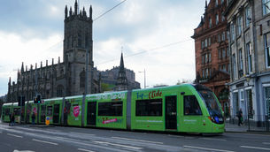 Edinburgh Tram in Tap on Tap Off Green Wrap